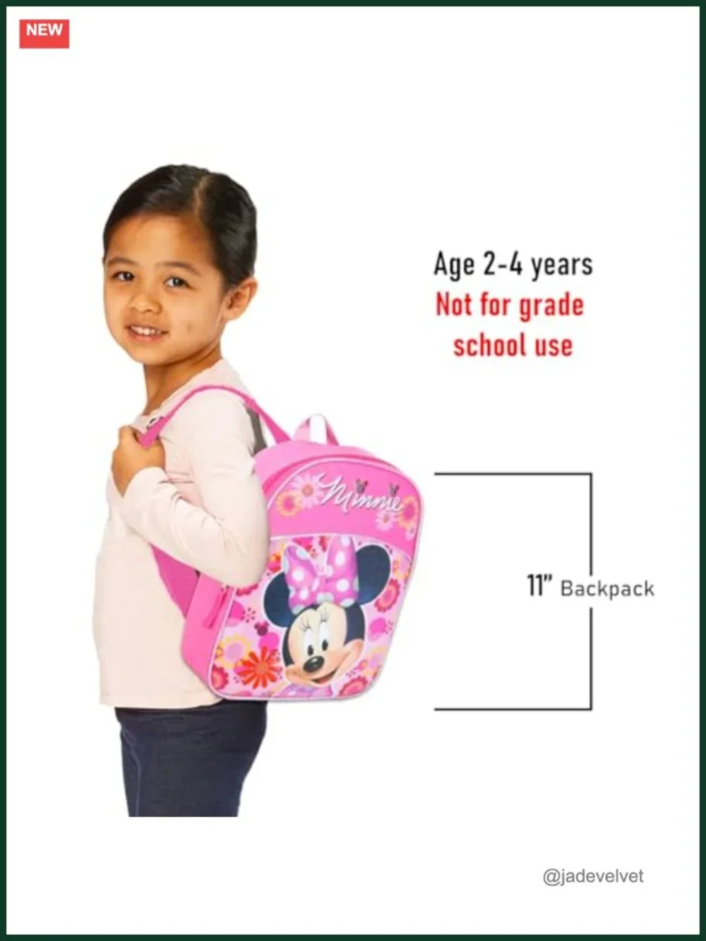 Minnie Mouse Mini Backpack for Toddler Girls 11 Inch Woven Canvas Daypack with